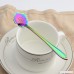 HONEYJOY Stainless Steel Flower Spoon Set Colorful Coffee Tea Spoon Mixing Spoon Sugar Spoon Ice Cream Spoons Set of 8 Rainbow - B0794XZWCP